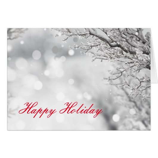 Happy Holiday Christmas Snow Winter Note (Front Horizontal)
