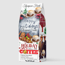 HAPPY HOLIDAY Coffee, 12oz Bag, Dark Roast, Flath
