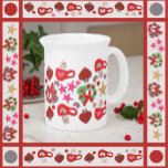 Happy Holiday Design Beverage Pitcher<br><div class="desc">Unique PatternStyle By Zizela</div>