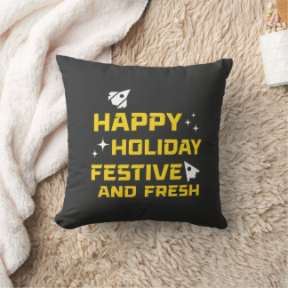 Happy Holiday, Festive and Fresh Throw Pillow
