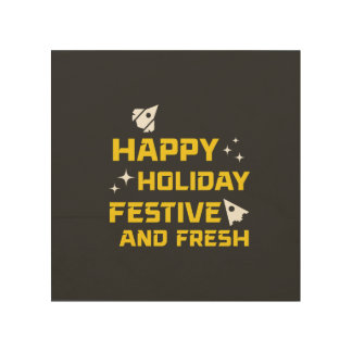 Happy Holiday, Festive and Fresh Wood Wall Art