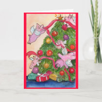 Happy Holiday Flying Pigs DecorateTree