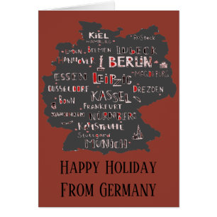 Happy Holiday, German Cities, add text Cards