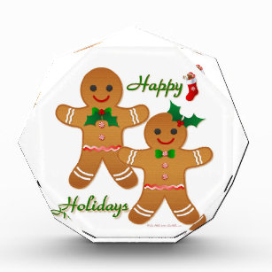 Happy Holiday Gingerbread Man Boy Girl Acrylic Award