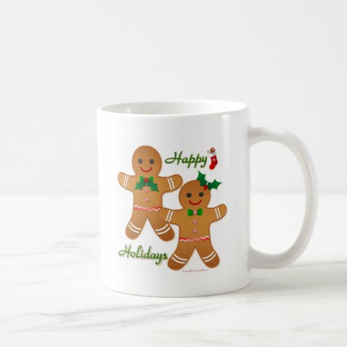 Happy Holiday Gingerbread Man Boy Girl Coffee Mug