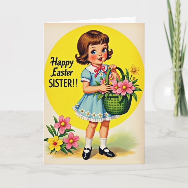 Happy Holiday Girl Flowers Card (Front)
