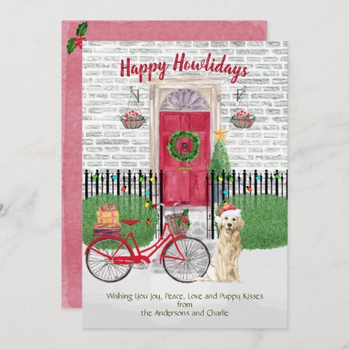 Happy Holiday Golden Retriever Bicycle Red Door