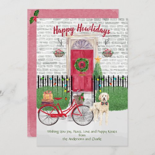 Happy Holiday Goldendoodle Bicycle Red Door