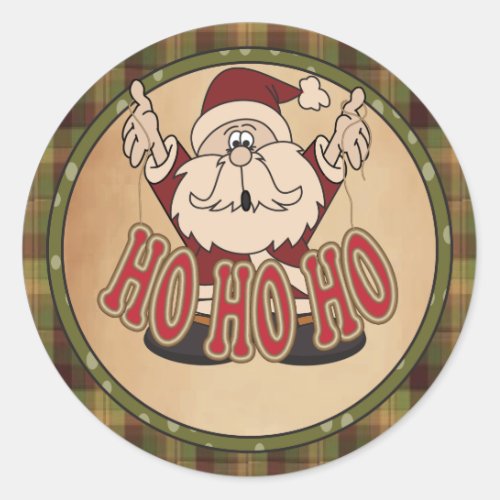 Happy Holiday Ho Ho Ho Santa Classic Round Sticker