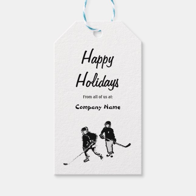 Happy Holiday Hocky Fans Gift Tags (Front)