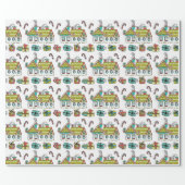 Happy Holiday Houses Wrapping Paper (Flat)