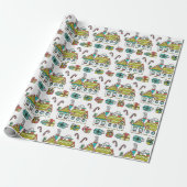 Happy Holiday Houses Wrapping Paper (Unrolled)