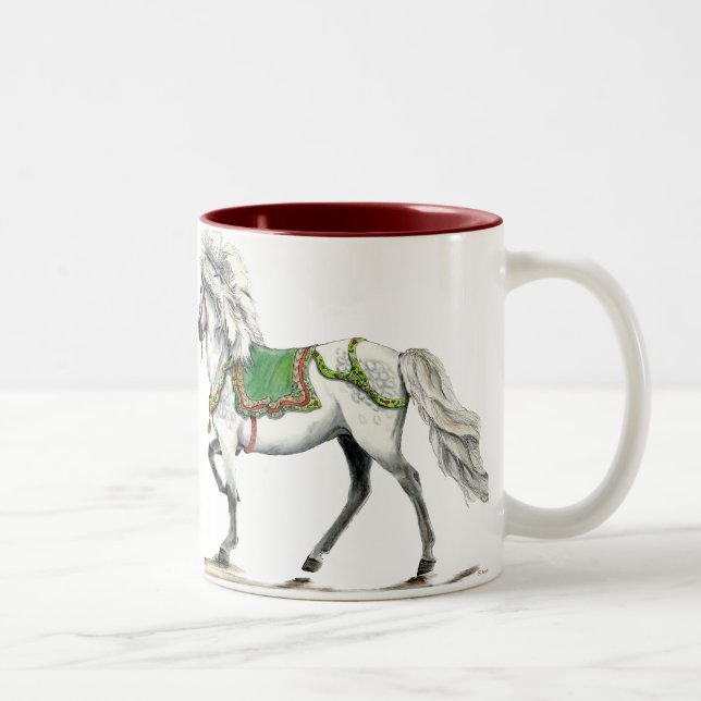 Happy Holiday Icelandic horse Two-Tone Coffee Mug (Right)
