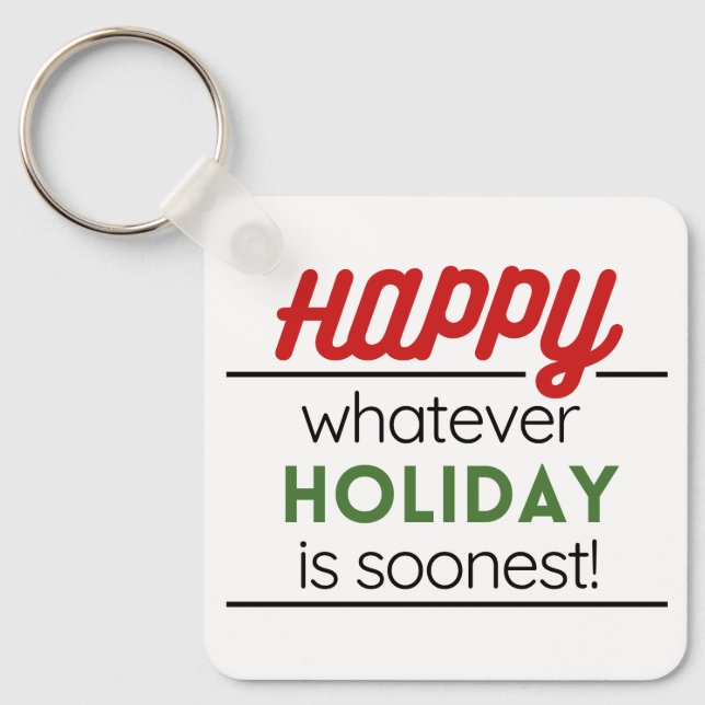 Happy holiday  keychain (Front)