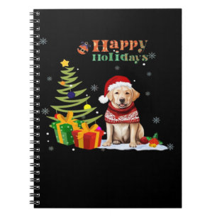 Happy Holiday Labrador Retriever Dog Christmas Tre Notebook