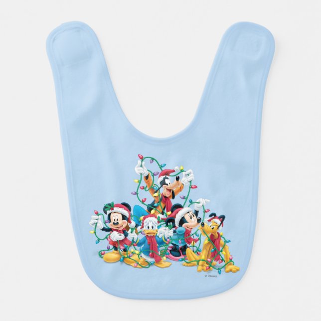 Happy Holiday | Mickey & Friends Baby Bib (Front)