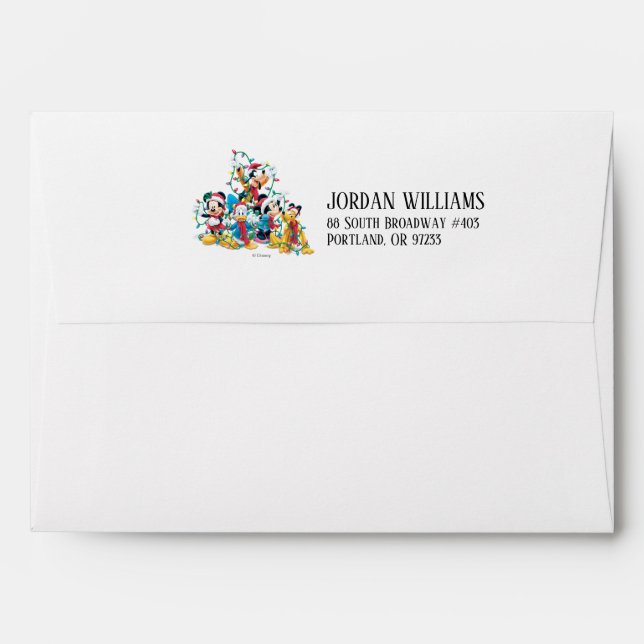 Happy Holiday | Mickey & Friends Envelope (Back (Top Flap))