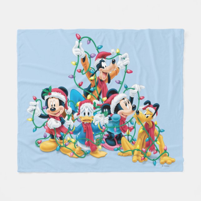 Happy Holiday | Mickey & Friends Fleece Blanket (Front (Horizontal))