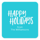 Happy Holiday | Modern Turquoise Personalized Name