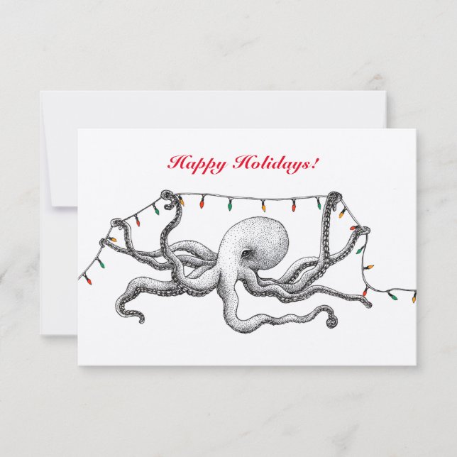 Happy Holiday Octopus Card (Front)