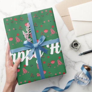 Happy Holiday Ornaments Wrapping Paper