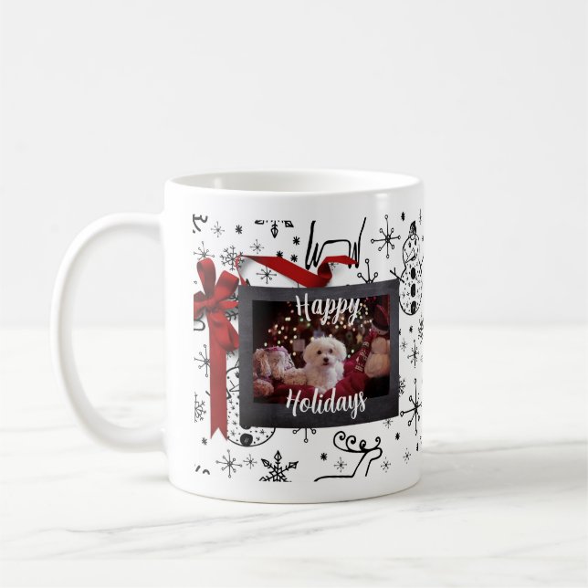 Happy Holiday Personalize Pet Themed Coffee Mug (Left)
