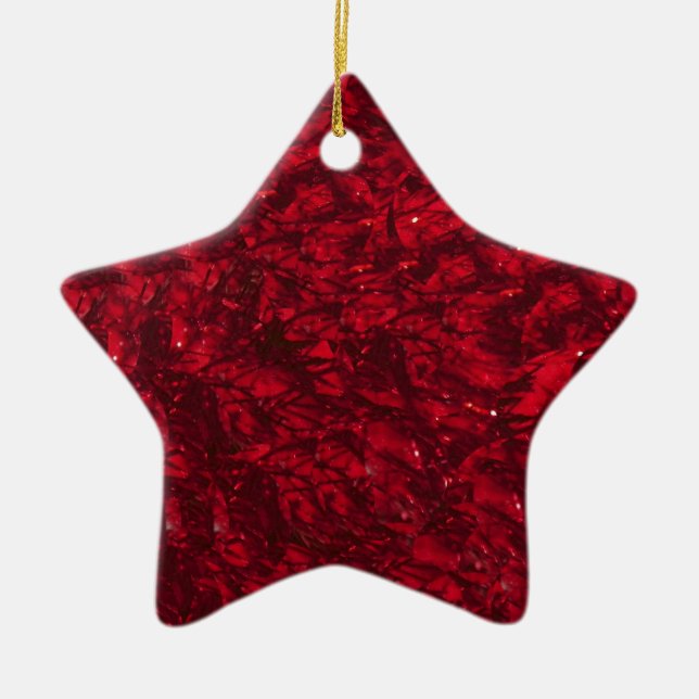 Happy Holiday Red Star Ornament (Front)