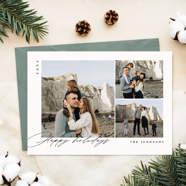 Happy Holiday Rustic Family Photo Christmas Card (Creator Uploaded)