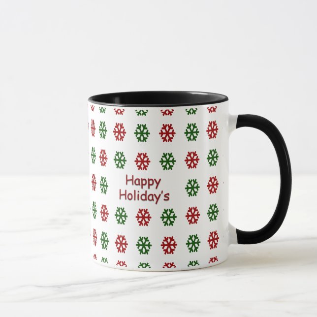 Happy Holiday’s with a snowflake pattern Mug (Right)