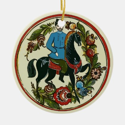 Happy Holiday, Scandinavia Horseman Ceramic Ornament
