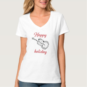 Happy Holiday Script Women’s V-Neck T-Shirt Mini