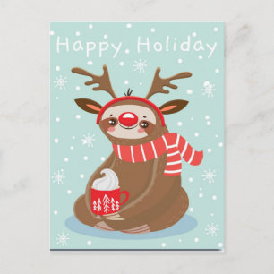 Happy Holiday Sloth Postcard
