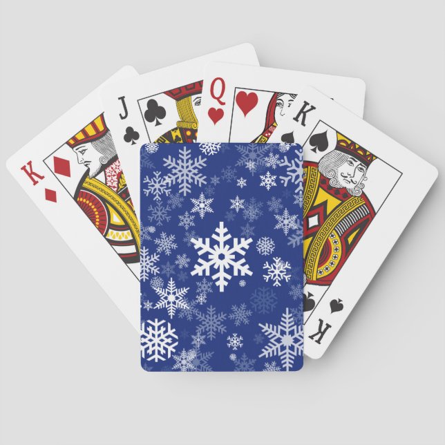 Happy Holiday Snowflakes Pattern for Everyone Poker Cards (Back)