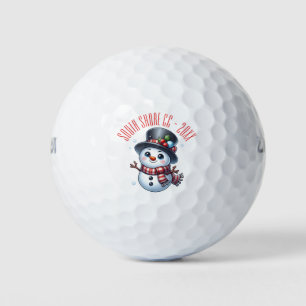 Happy Holiday Snowman Custom Message Golf Ball