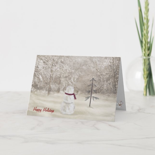 Happy Holiday Snowman with Star Card (Front)