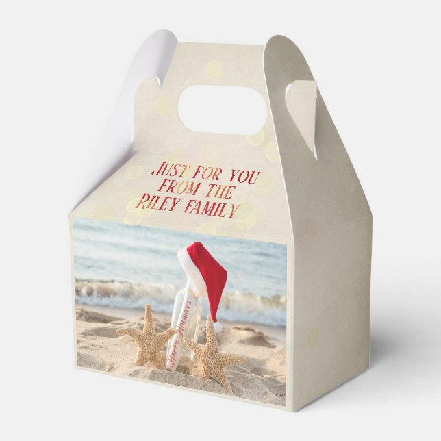 Happy Holiday starfish on the beach Favor Boxes (Front Side)