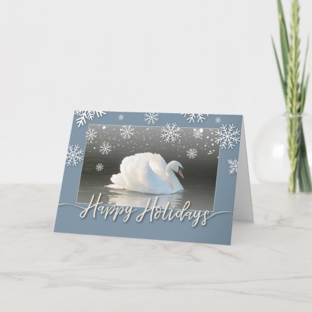 Happy Holiday Swan Card (Front)