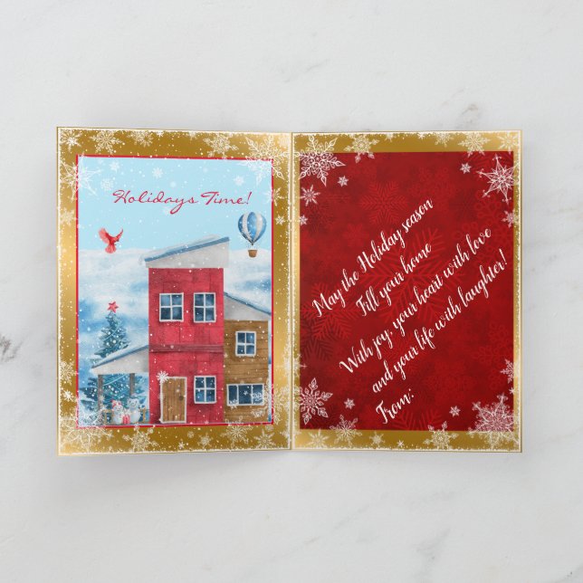Happy Holiday Time Customize Card (Inside)