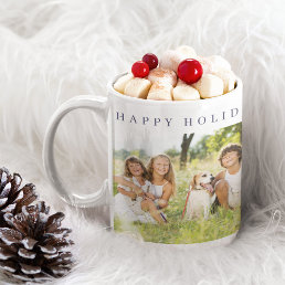 Happy Holiday typography custom photos Coffee Mug