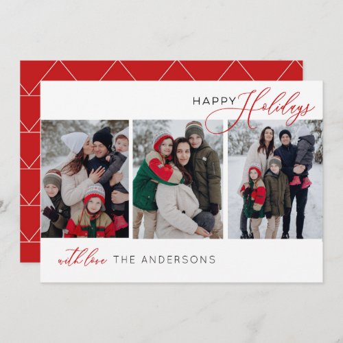 Happy Holiday Typography Multi Photo Holiday Card