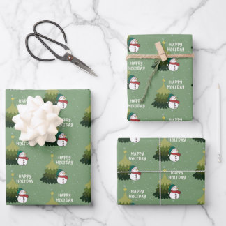 Happy Holiday Wrapping Paper Sheets