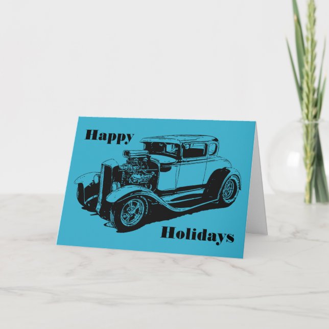 Happy Holidays 1931 5 Window Coupe Holiday Card (Front)