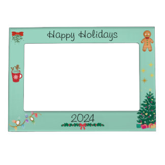 Happy Holidays 2024 Magnetic Photo Fridge Frame