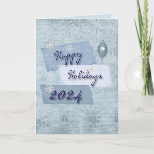 Happy Holidays 2024 Snowflakes Holiday Card