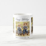 Happy Holidays 3 Photo Collage Family Coffee Mug<br><div class="desc">Gift mug with text,  "Happy Holidays" in a modern script font,  and personalized "from your family name" along with 3 of your favorite photos.</div>