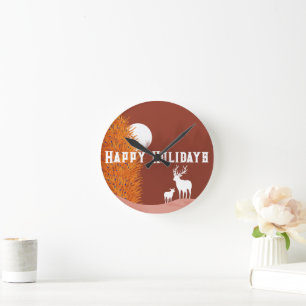 Happy Holidays - Acrylic Wall Clock
