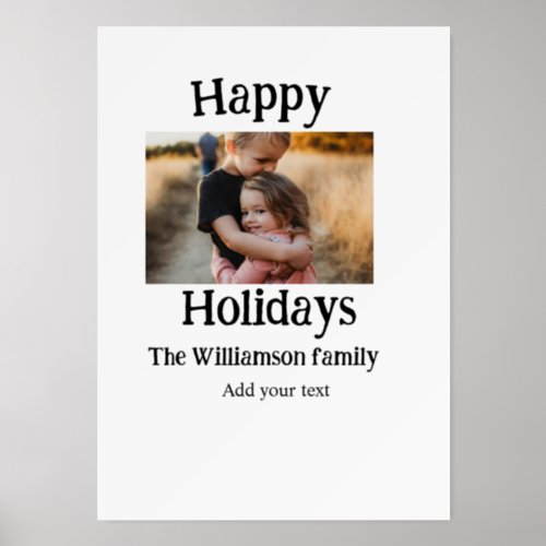 Happy holidays add family name photo Christmas  Holder