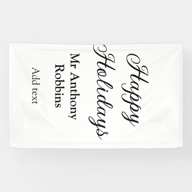 Happy holidays add name date year simple minimChri Banner (Horizontal)