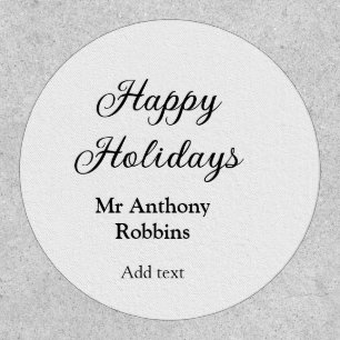 Happy holidays add name date year simple minimChri Patch