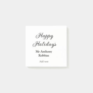 Happy holidays add name date year simple minimChri Post-it Notes